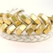 Braided Hex Nut Bracelet in White & Gold - Double Wrap