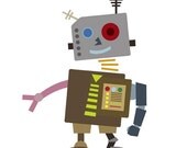 Robot Buddy Patchwork Pieces 8 x 10 Digital Art Print (Unframed)