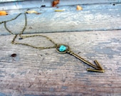 No. 44 Arrow Pendant Necklace with Turquoise Chunk
