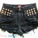 Mid Waist Black Bongo Studded Shorts SMALL