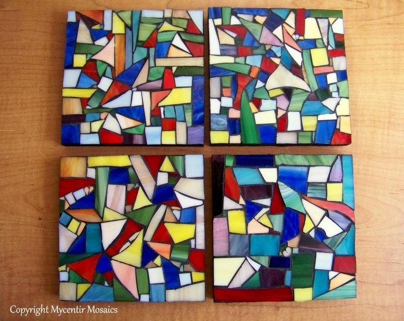 Picasso Inspired Stained Glass Coasters