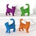 Orange Cat Glitter Kitties in Tangerine Tango for Autumn Weddings, Table Settings, Nursery Decor or Birthday Party Centerpiece