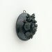 Antique Victorian Mourning Locket . Floral . Vulcanite .