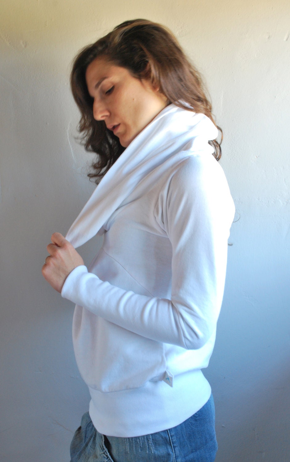 White Sweatshirt NANA WINTER Women sweater /  Gift for her / Women fashion