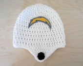 Crochet San Diego Chargers Helmet Hat Emblem NFL Baby Infant Toddler Girl Boy Photo Prop Made to Order