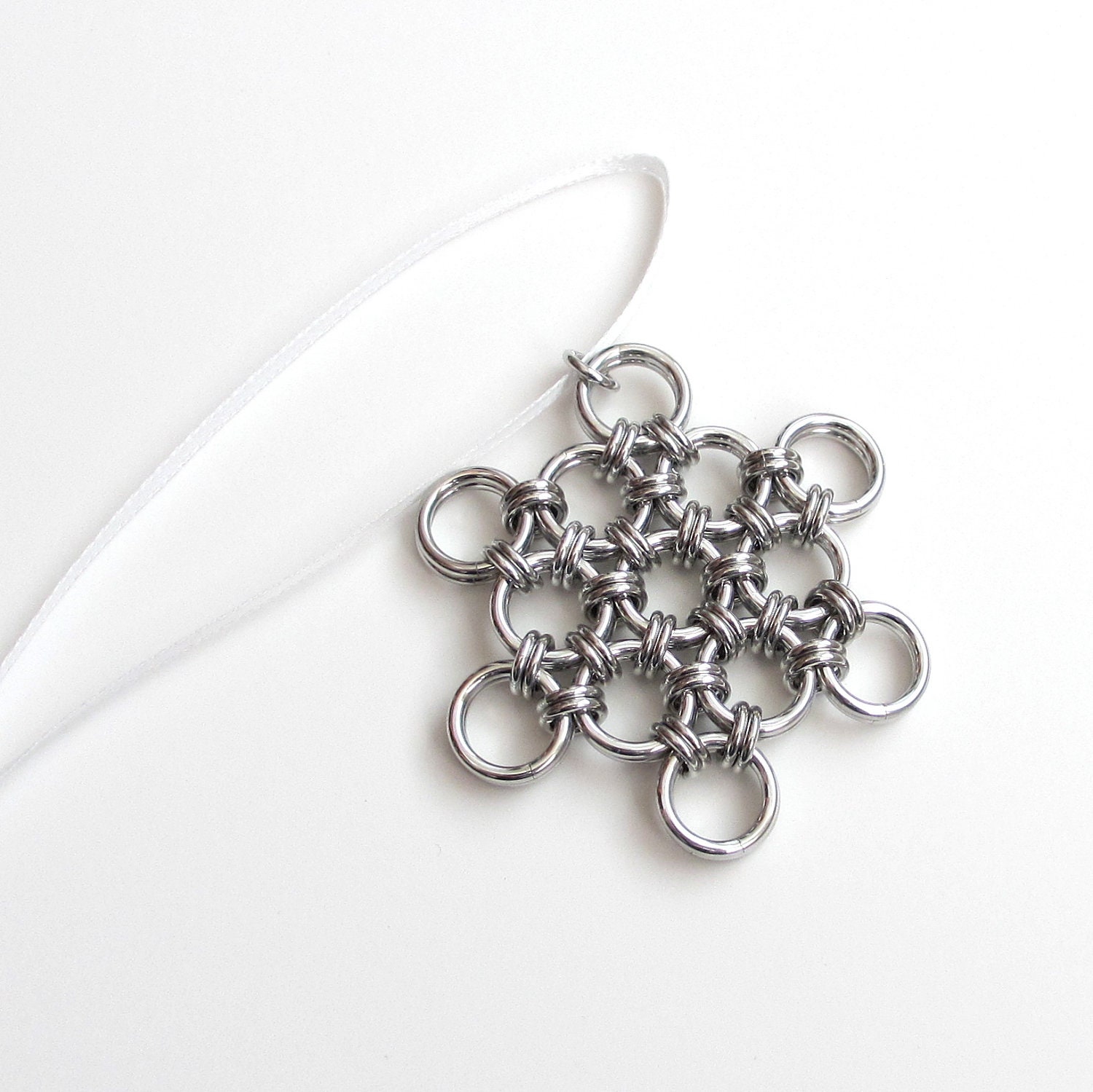 Chainmail snowflake Christmas ornament