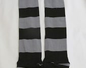 Black and Gray Striped Leg Warmers