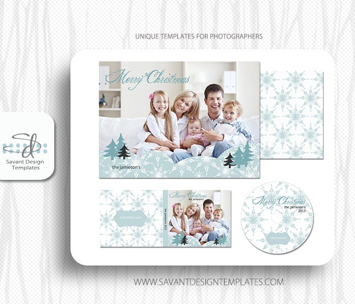 Photography Christmas Template - Let It Snow Set INSTANT DOWNLOAD