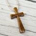 Wooden Cross Pendant - Hand Crafted Oregon Myrtle Wood: Mens Jewelry