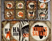 Safari Party - Complete Collection - Toppers, Banner, Favor Tags & More - Customized Printable (Jungle, Wild Animal, Zoo, Africa, Vintage)