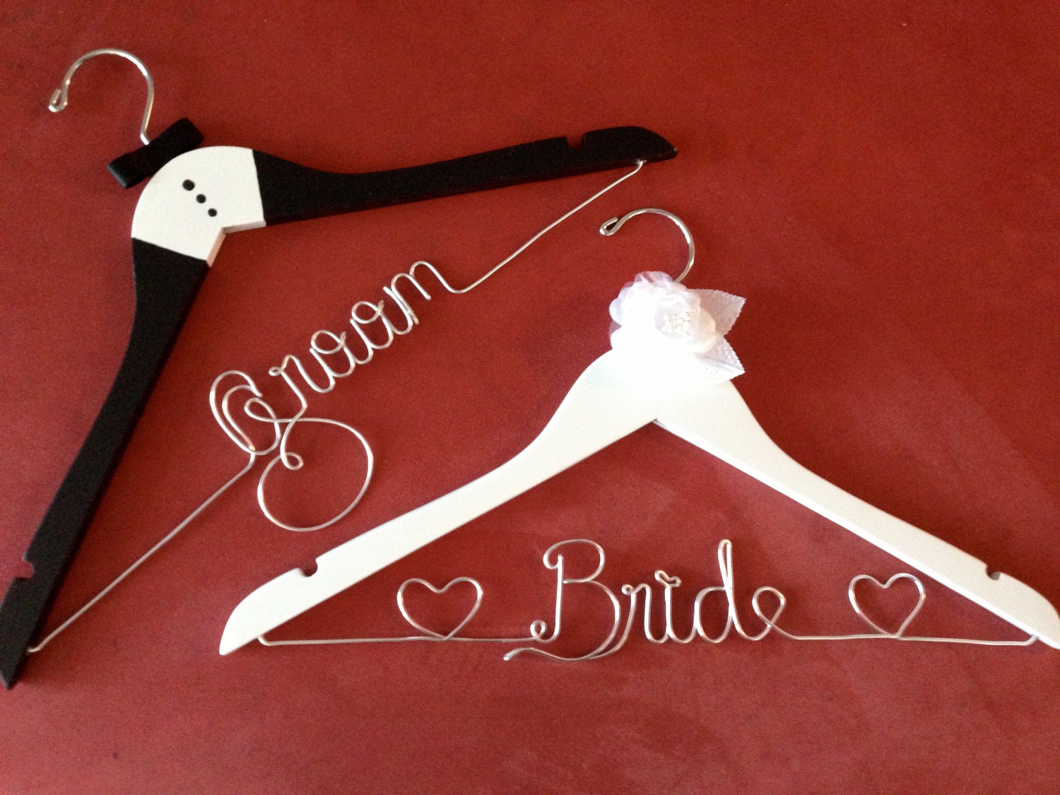 Set 2 Fabulous bride and groom wedding hangers