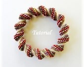 PDF for  beadwoven bangle modified Cellini Spiral beading tutorial - beadweaving  beading pattern beaded seed bead jewelry - CINNAMON TWIST