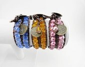 Birthstone Leather Wrap Bracelet - Custom Birthstone Jewelry - Passionate Scorpio - beaded leather wrap bracelet