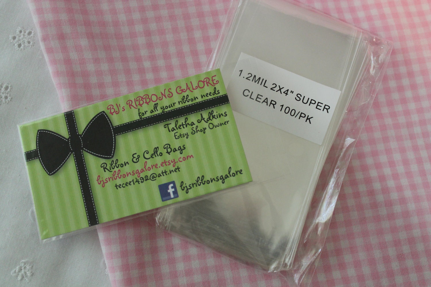 100 Clear Cello Bags 2 x 4" Cellophane 1.2 mil Poly Bags 5.1cm x 10.2cm