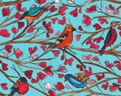 Laura Gunn Wing Song in Aqua - 1 yd