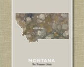 Montana the State - Illustrated States of America 11 x 14