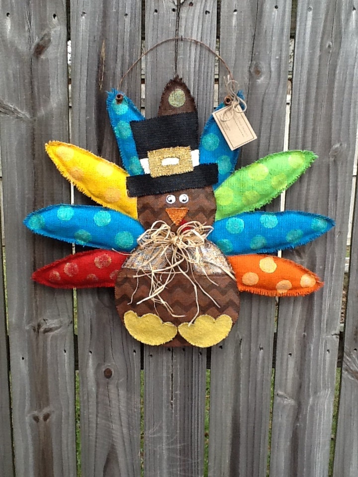 TURKEY Burlap Door Hanger