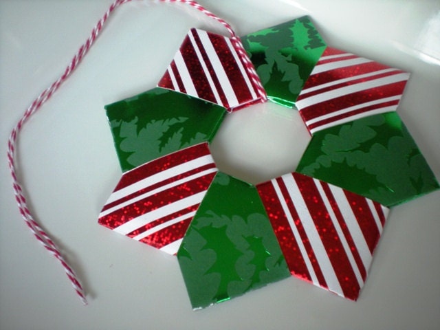 Christmas Wreath Paper Ornaments-Set of 2 - DeLorenzoArt