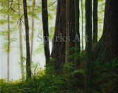 12"x12" PRINT - Original Forest Painting