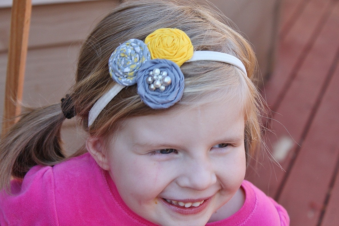baby headband, little girl headband, infant, newborn, handmade flower, flower girl, vintage headband, gift for girl