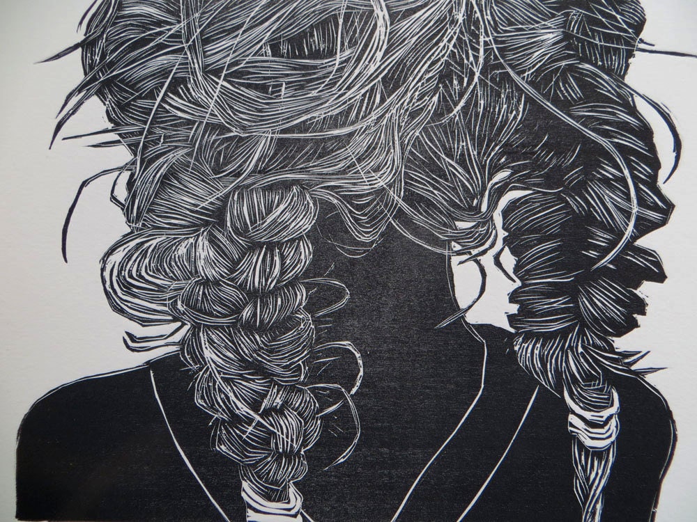 Woodblock print: After the Swim