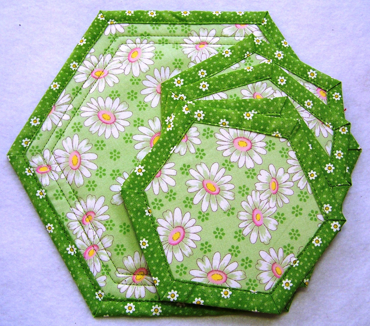 Trivet Set Small Hot Pad w/ 4 Coasters Matching Set Candle Mat