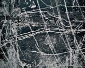 Abstract Art Photography Print - lines scratched concrete texture wall art "Petroglyph" / custom sizes and canvas wraps available