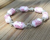 Paper Bead Bracelet Jewelry - Pink Swirl Il_170x135