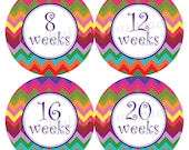 Chevron Baby Bump Stickers, Pregnancy Stickers, Week Stickers Il_170x135