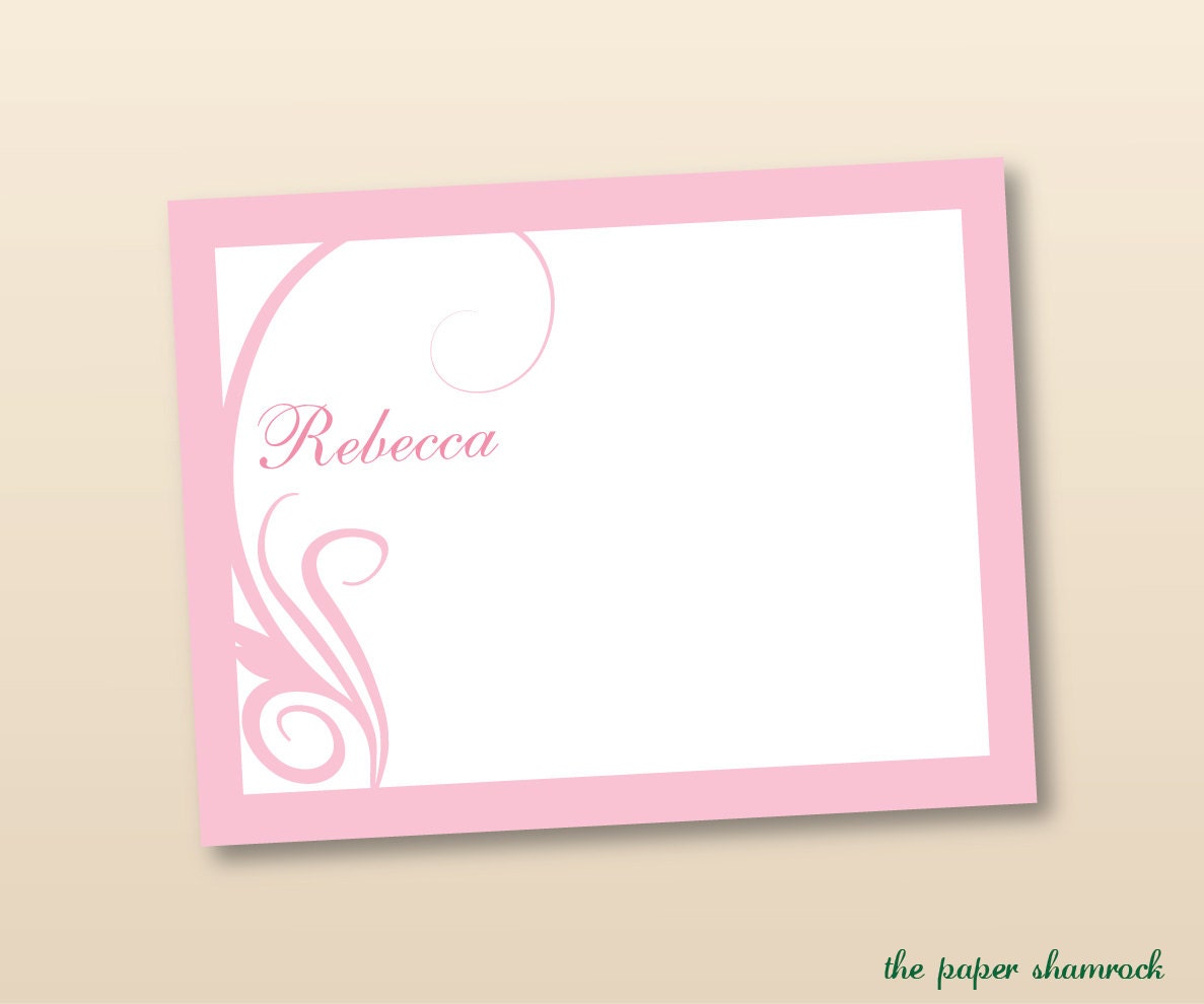 Swirl Thank you Cards, Printable Thank you Cards, Personalized Thank you Cards Il_570xn