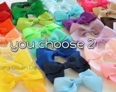 Petite Classic Hairbows, You Choose 2, Simple Bows, 2.5 Inch Hairbows, Hair Clips, Custom Color, Back to School, Small Hair Clips