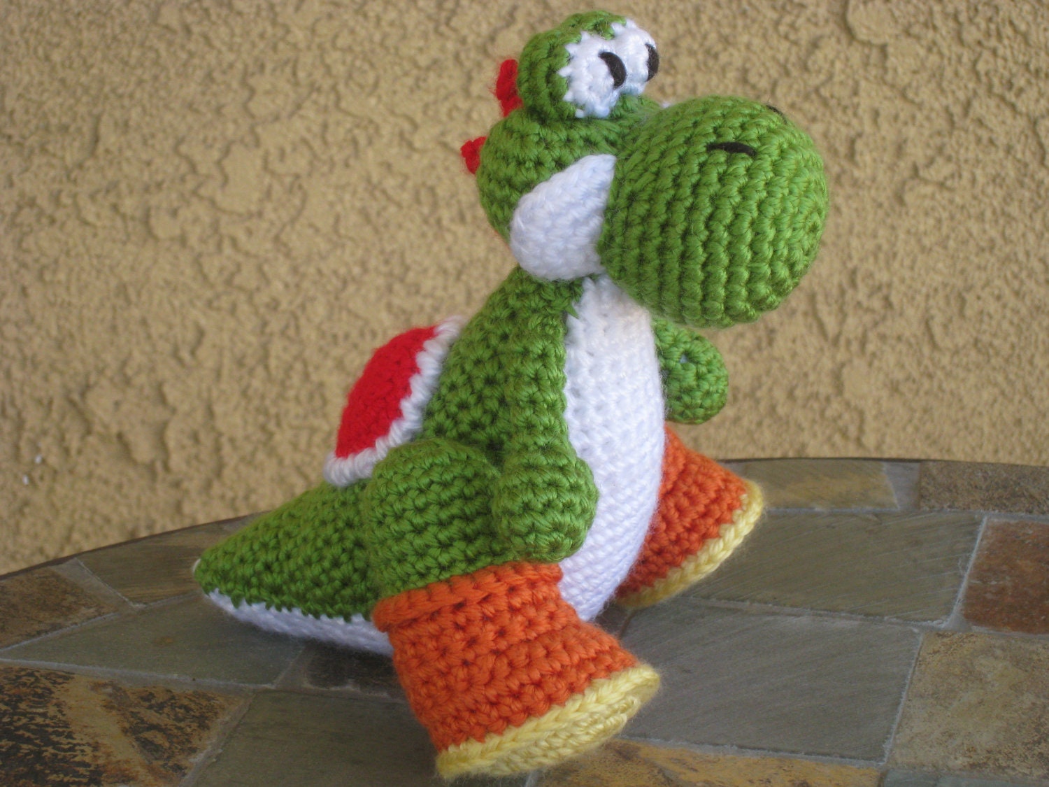 Crochet Yoshi Plush Vegan Amigurumi Figurine Doll Stuffed Animal Toy Super Mario Brothers Bros Children Boy Girl Geekery MADE TO ORDER