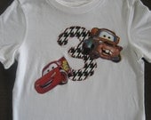 Disney Cars Infant childs appliqued Number Letter Birthday shirt