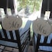 Mr. and Mrs. Wedding Chair Signs White Vintage Finish Gray