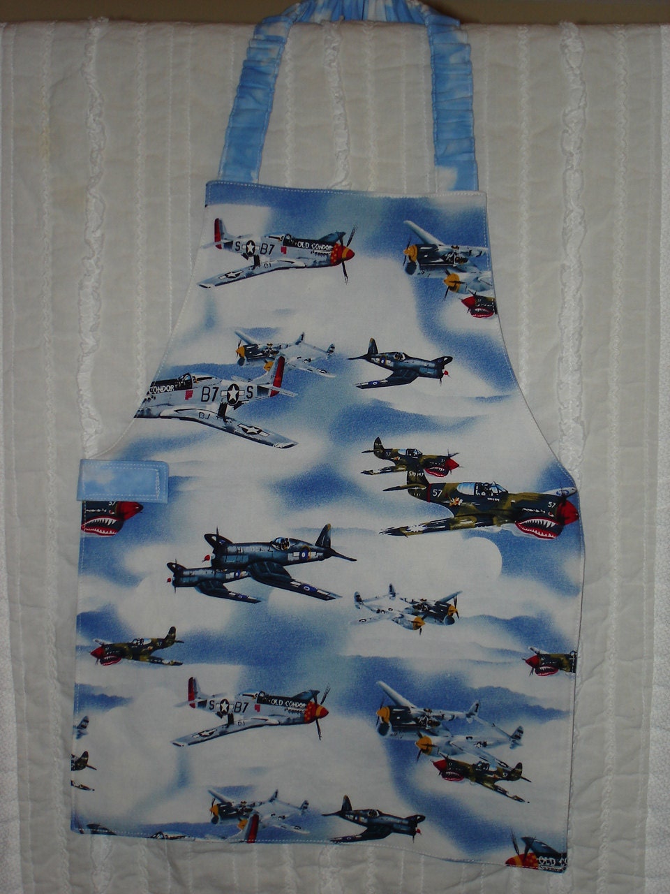 Vintage airplanes toddler apron art smock