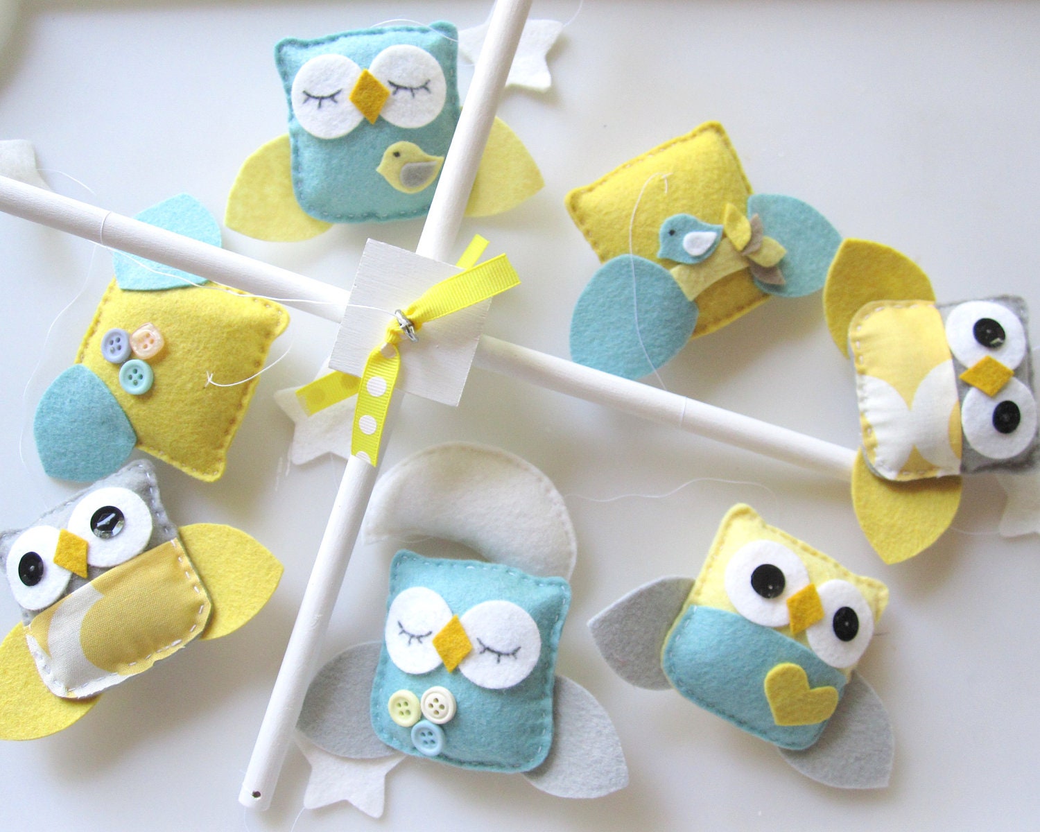 Baby Crib Mobile - Baby Mobile - Owl and birds mobile - Neutral Baby Mobile