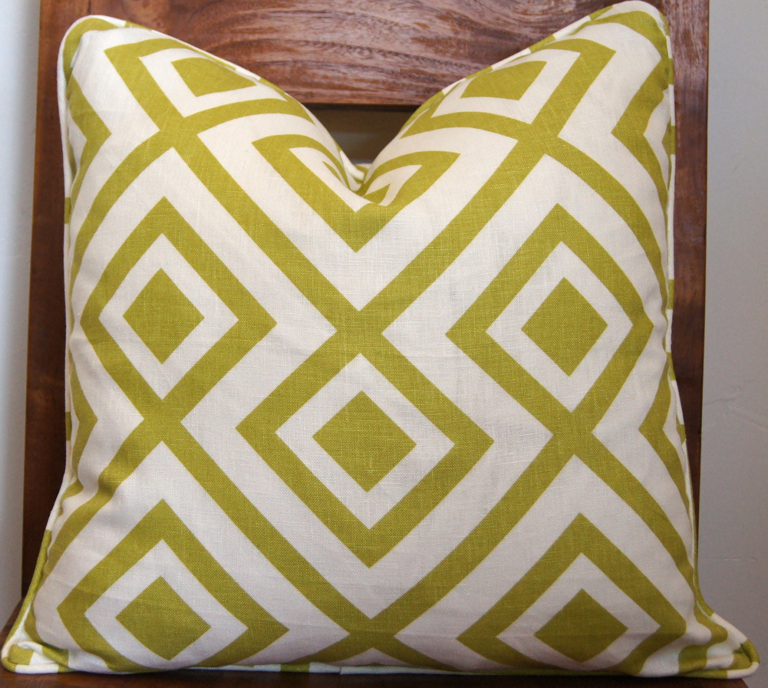 David Hicks La Fiorentina Groundworks Light Green & White Pillow Cover Size 18x18