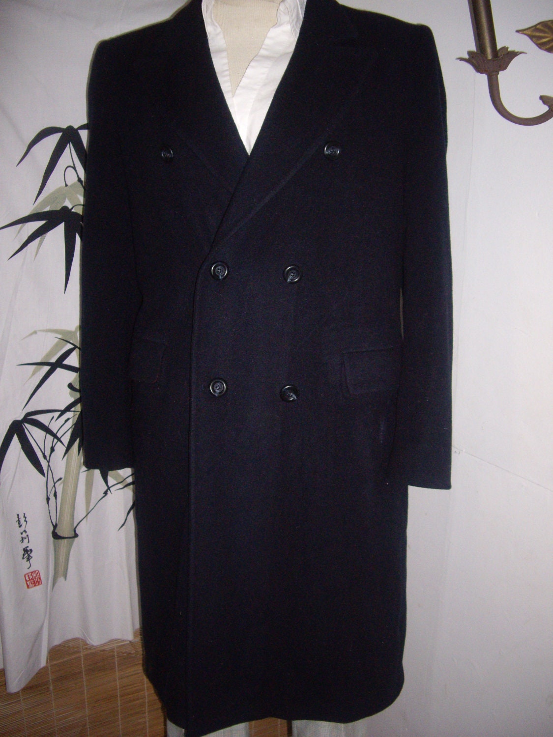 Blowout Sale 70s  AUTHENTIC DIOR navy blue  wool trench  COAT 38r
