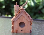 Small Hanging Birdhouse, wood and wine corks