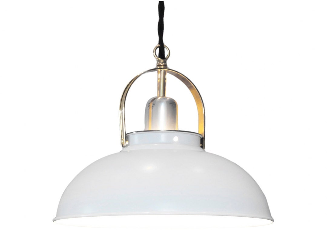 1950's Danish Modern Pendant Light, New Wiring, Polished Chrome and Brass -SALE