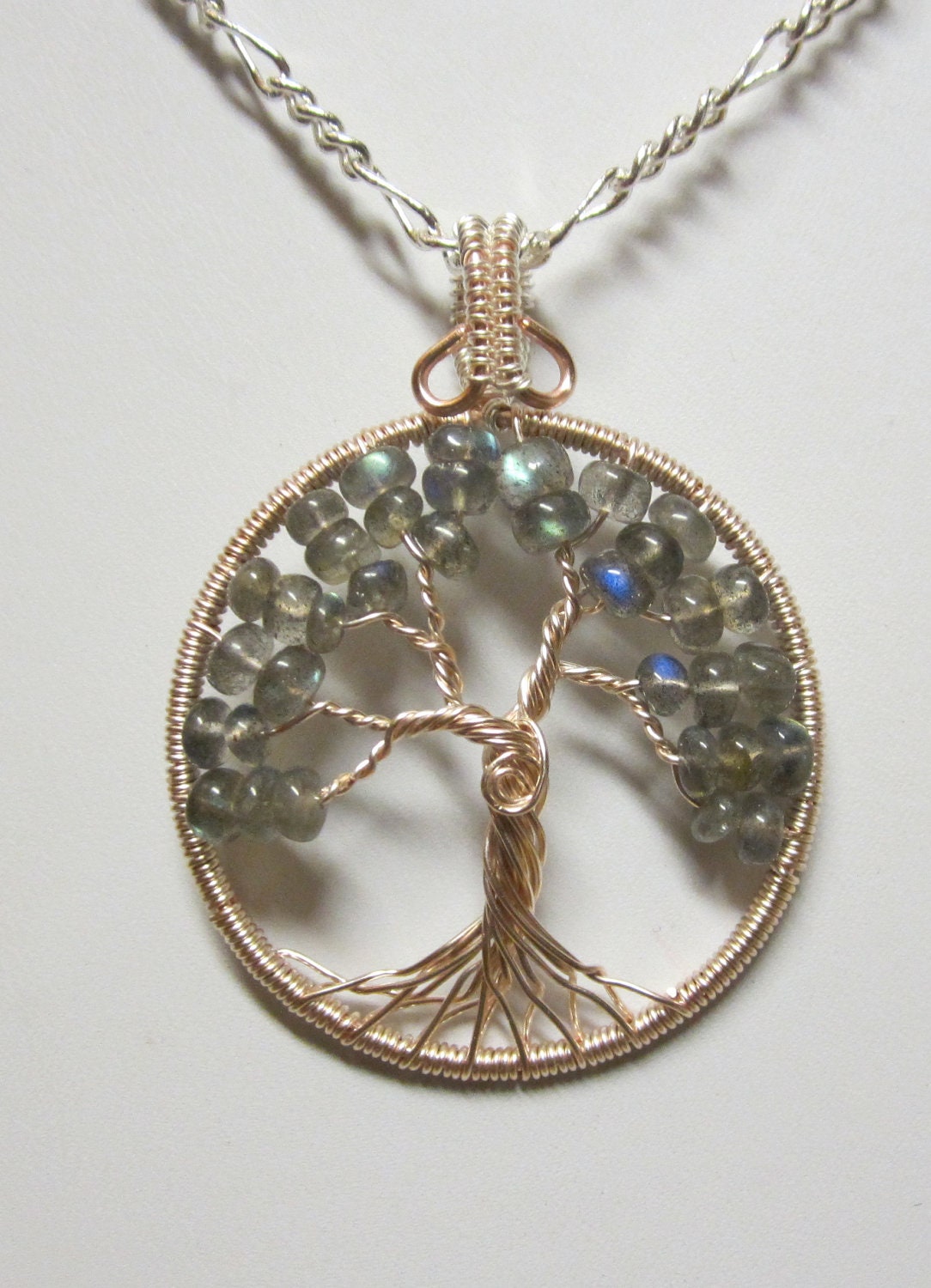 Blue Fire Labradorite Gemstone Tree of Life