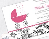 Black and White Toile Baby Shower Invitation - Custom Baby Shower Invite Il_170x135
