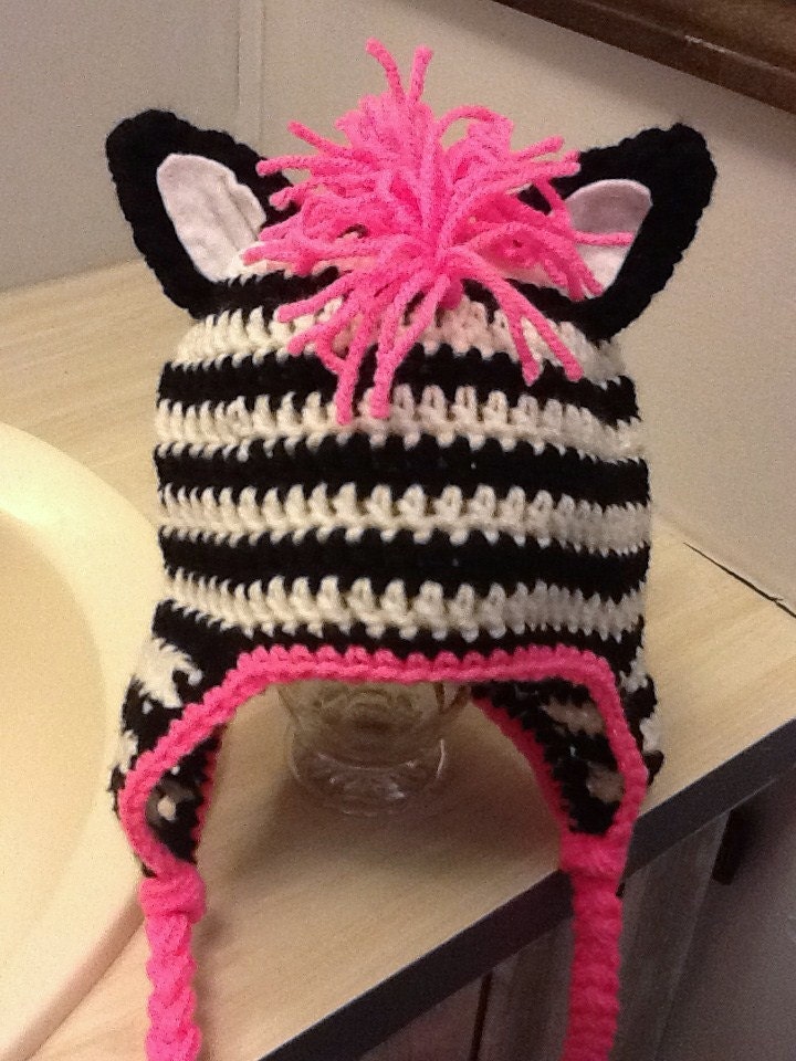 crochet zebra hats