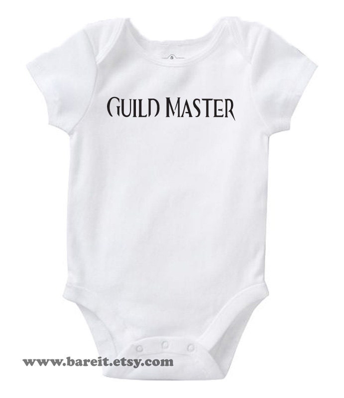 Guild Master (Guildmaster) Inspired by Guild Wars 2 Cute Geek Funny Humor Baby Onesie/Creeper Size 3, 6, 12, 18, 24 Months Color White