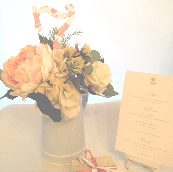 Wedding TABLE NUMBER CARD: London (Shabby Chic, Blush, Pale Blue and Grey) Table Number Cards for your Wedding, Event or Party - Set of 10
