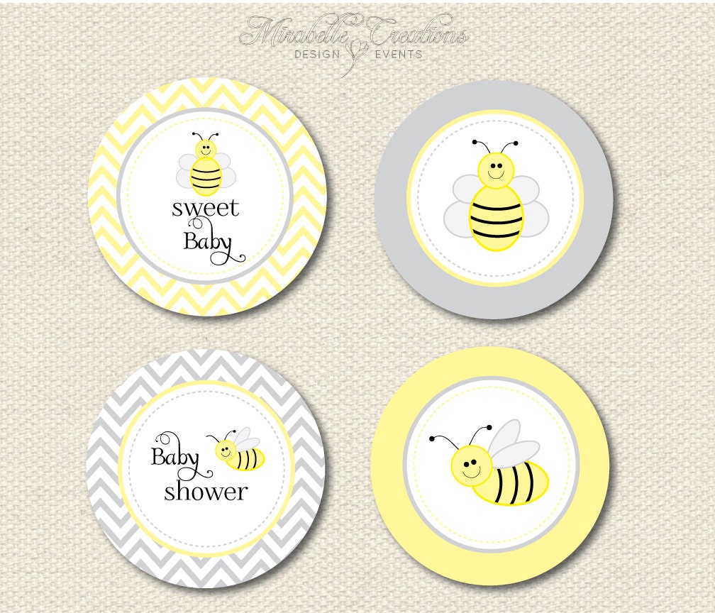 CUSTOMIZABLE PARTY CIRCLES -- Sweet Bee Collection -- Mirabelle Creations Il_570xn