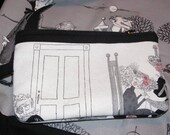 Wristlet, Cosmetic Bag, Purse Organizer, Make up Bag, Small Purse, Alexander Henry Fabric, Ghastlies