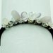 bridal hair accessory, Gemstone beaded  ponytail holder elastic band in amethyst nuggets and crystals.