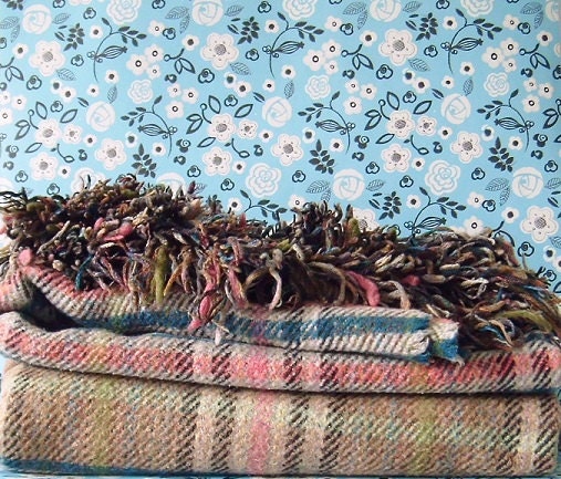 Vintage - Plaid Wool Blanket or Throw