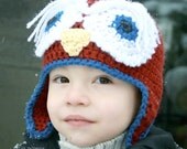 Crochet Hat Pattern Owl hat pattern boy hat pattern boy animal hat pattern includes 4 sizes from newborn to adult (29)